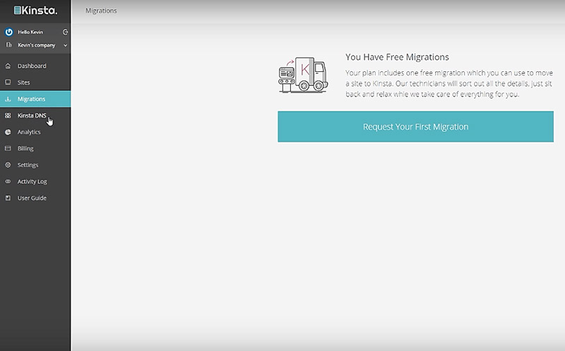 Kinsta migration