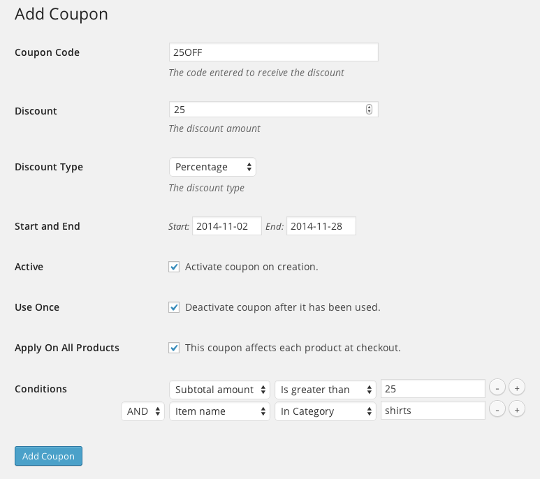 Comercio electrónico de código abierto - cupones de ecommerce wp