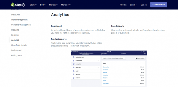 Shopify POS - analytics