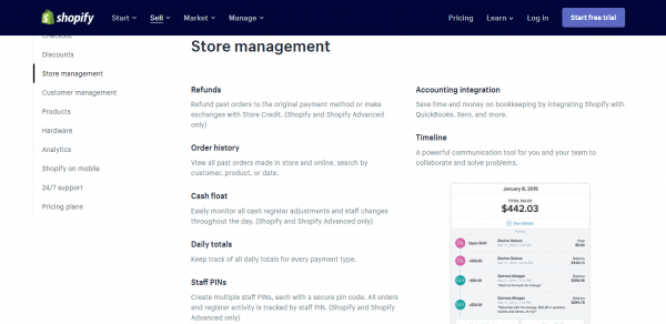 Shopify POS - store management